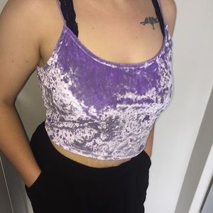 H&M Strapped velour/velvet tube top